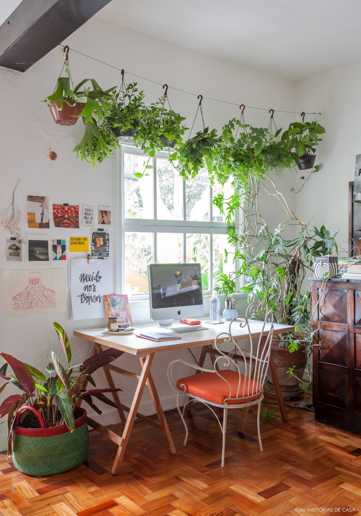 plants in home office